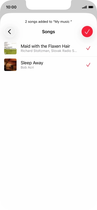 Press the confirm icon.