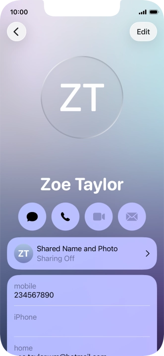 Press Shared Name and Photo.