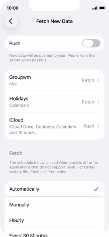 If you turn off the function, press the required setting.