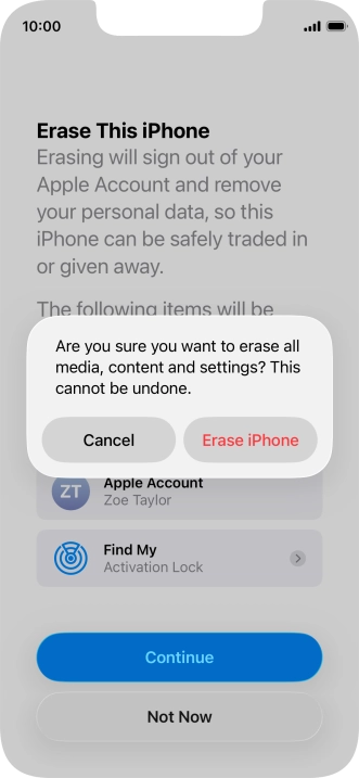 Press Erase iPhone.