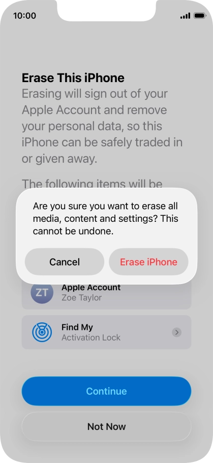 Press Erase iPhone.
