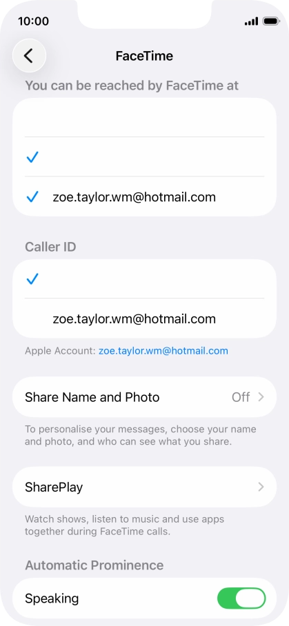 Press the required setting below 