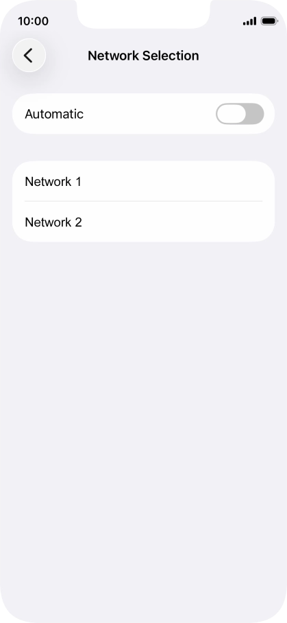 If you turn off the function, press the required network.