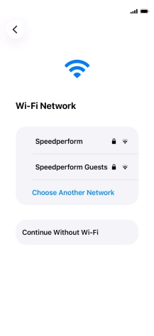 Press the required Wi-Fi network.