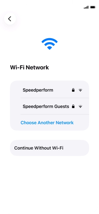 Press the required Wi-Fi network.