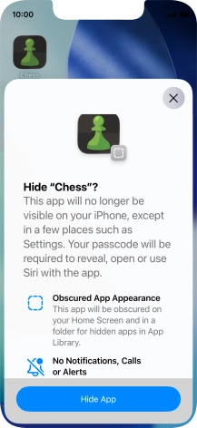 Press Hide App.