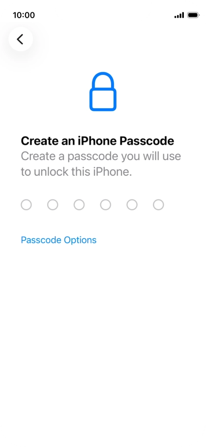 Press Passcode Options.