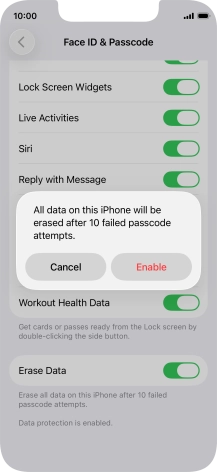 If you turn on the function, press Enable.
