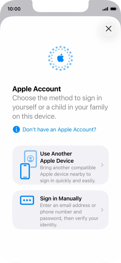 Press Sign in Manually.