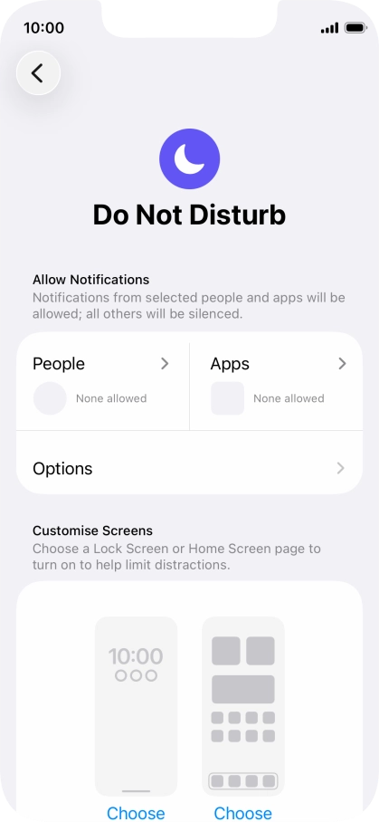 Press People and follow the instructions on the screen to select which contacts you would like to receive calls and notifications from when Do Not Disturb is turned on.