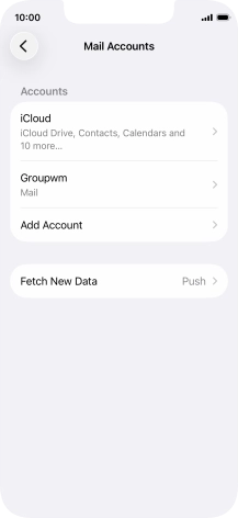 Press the name of the email account you've just set up.