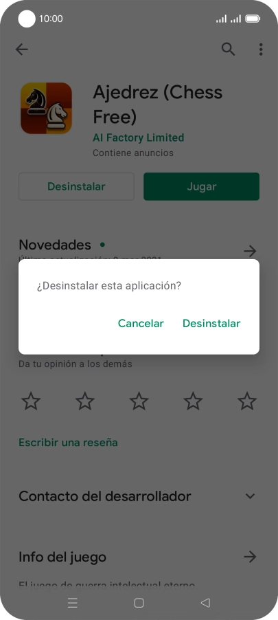 Pulsa Desinstalar.