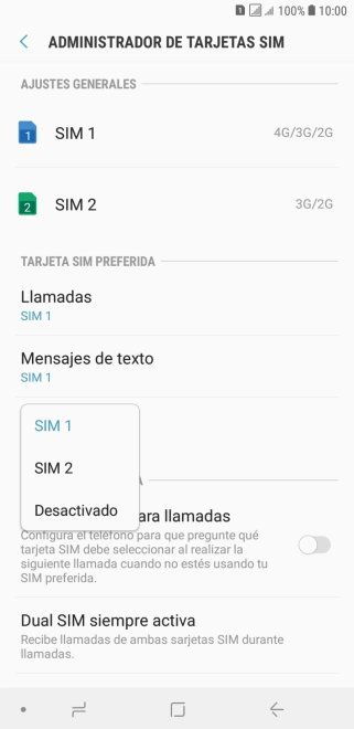 Pulsa el ajuste deseado. Pulsa el ajuste deseado.