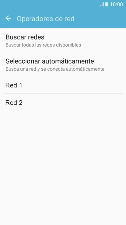 Si quieres seleccionar la red de forma automática, pulsa Seleccionar automáticamente.