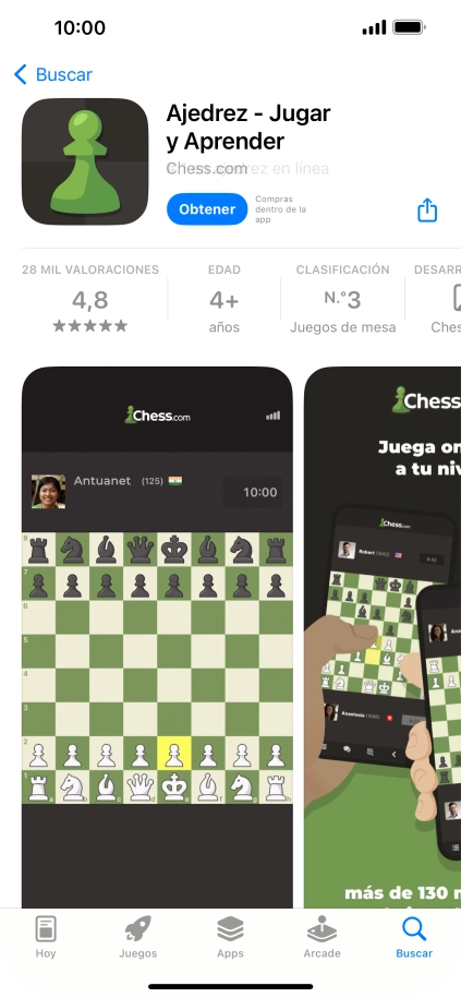 Pulsa Obtener y sigue las indicaciones de la pantalla para instalar la app. Pulsa Obtener y sigue las indicaciones de la pantalla para instalar la app.