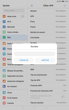 Introduce Vodafone Internet y pulsa ACEPTAR.