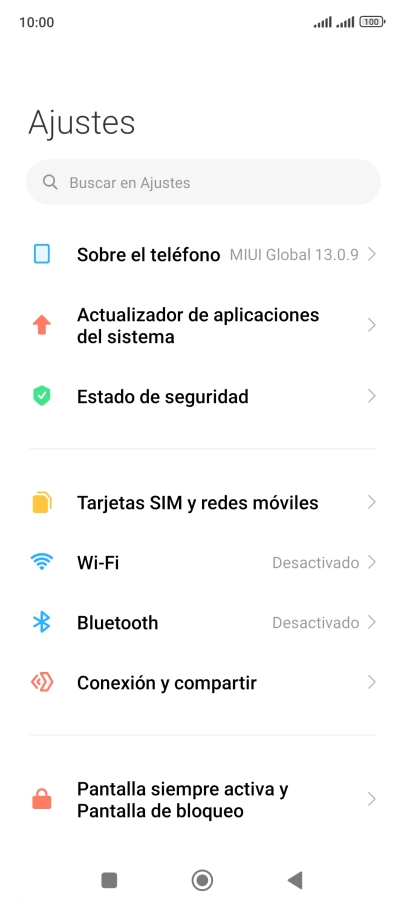 Pulsa Tarjetas SIM y redes móviles.