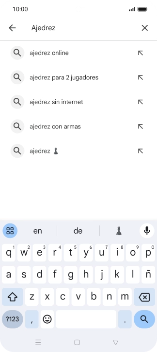 Introduce el nombre del tema o de la app y pulsa el icono de búsqueda. Introduce el nombre del tema o de la app y pulsa el icono de búsqueda.