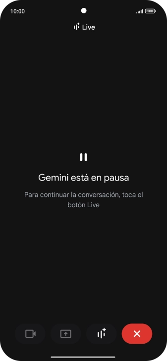 Para retomar la conversación, pulsa el icono de retomar conversación. Para retomar la conversación, pulsa el icono de retomar conversación.