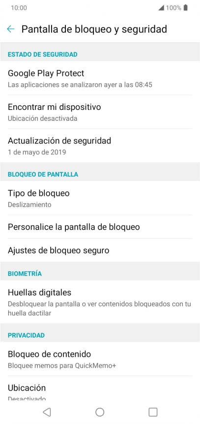 Pulsa Huellas digitales.