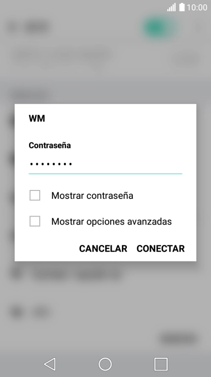 Introduce la contraseña de la red wifi y pulsa CONECTAR. Introduce la contraseña de la red wifi y pulsa CONECTAR.