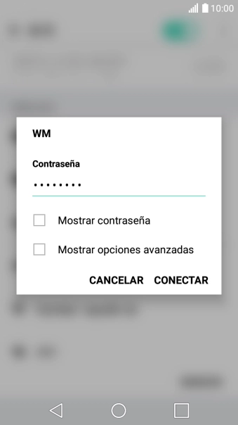 Introduce la contraseña de la red wifi y pulsa CONECTAR. Introduce la contraseña de la red wifi y pulsa CONECTAR.