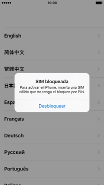 Si la tarjeta SIM no está desbloqueada, pulsa Desbloquear. Si la tarjeta SIM no está desbloqueada, pulsa Desbloquear.