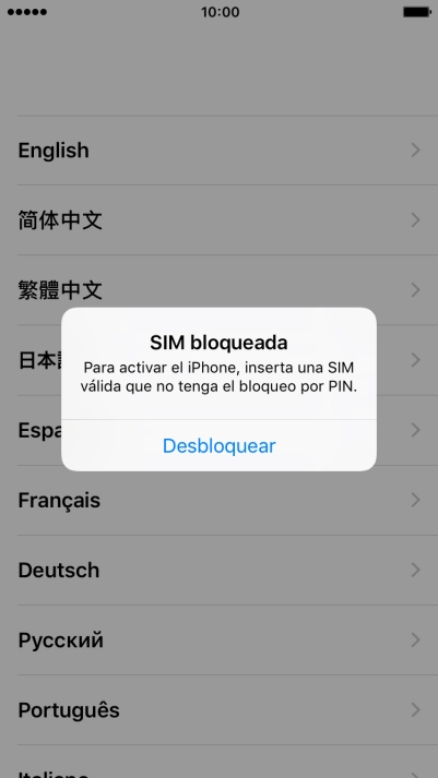Si la tarjeta SIM no está desbloqueada, pulsa Desbloquear. Si la tarjeta SIM no está desbloqueada, pulsa Desbloquear.