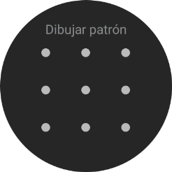 Arrastra el dedo sobre la pantalla para unir por lo menos cuatro puntos y sigue las indicaciones de la pantalla para crear un patrón como código de seguridad. Arrastra el dedo sobre la pantalla para unir por lo menos cuatro puntos y sigue las indicaciones de la pantalla para crear un patrón como código de seguridad.