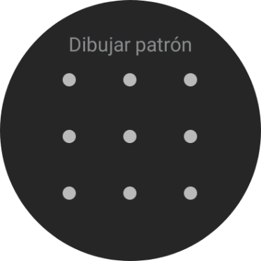 Arrastra el dedo sobre la pantalla para unir por lo menos cuatro puntos y sigue las indicaciones de la pantalla para crear un patrón como código de seguridad. Arrastra el dedo sobre la pantalla para unir por lo menos cuatro puntos y sigue las indicaciones de la pantalla para crear un patrón como código de seguridad.