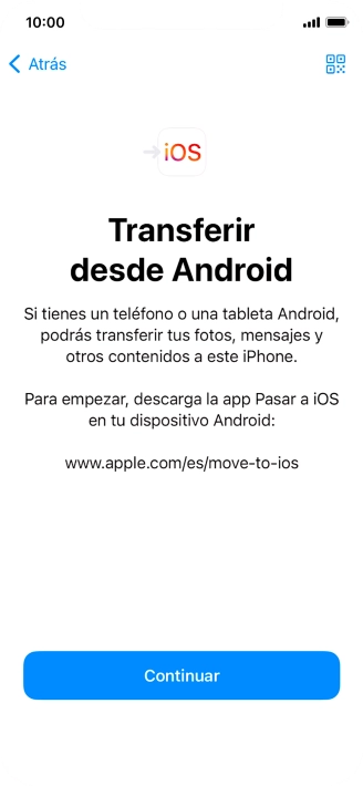 Para transferir contenido a tu teléfono, tienes que haber instalado la app Para transferir contenido a tu teléfono, tienes que haber instalado la app