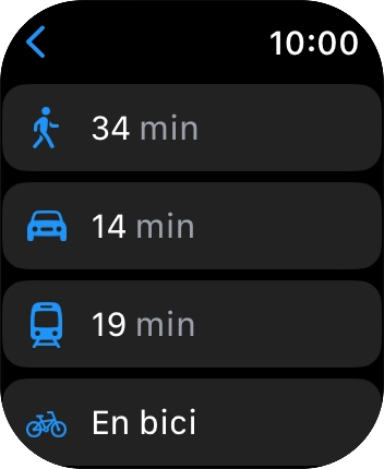 Pulsa el medio de transporte deseado. Pulsa el medio de transporte deseado.