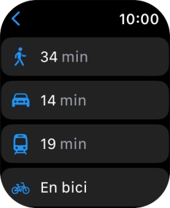 Pulsa el medio de transporte deseado. Pulsa el medio de transporte deseado.