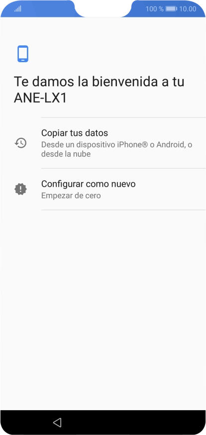 Puedes transferir el contenido de otro teléfono cuando activas tu teléfono por primera vez y cuando lo has restablecido. Cuando aparezca en la pantalla del teléfono esta imagen, ya está listo para la transmisión del contenido del otro teléfono. Puedes transferir el contenido de otro teléfono cuando activas tu teléfono por primera vez y cuando lo has restablecido. Cuando aparezca en la pantalla del teléfono esta imagen, ya está listo para la transmisión del contenido del otro teléfono.