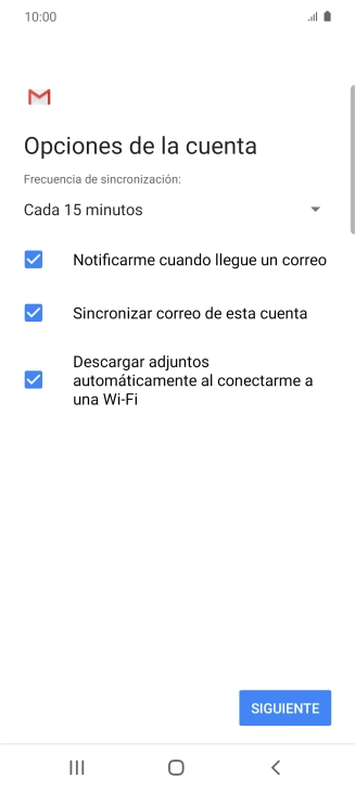 Si aparece en la pantalla esta imagen, tu cuenta de correo electrónico ha sido reconocida y configurada automáticamente. Sigue las indicaciones de la pantalla para introducir más información y terminar la configuración. Si aparece en la pantalla esta imagen, tu cuenta de correo electrónico ha sido reconocida y configurada automáticamente. Sigue las indicaciones de la pantalla para introducir más información y terminar la configuración.