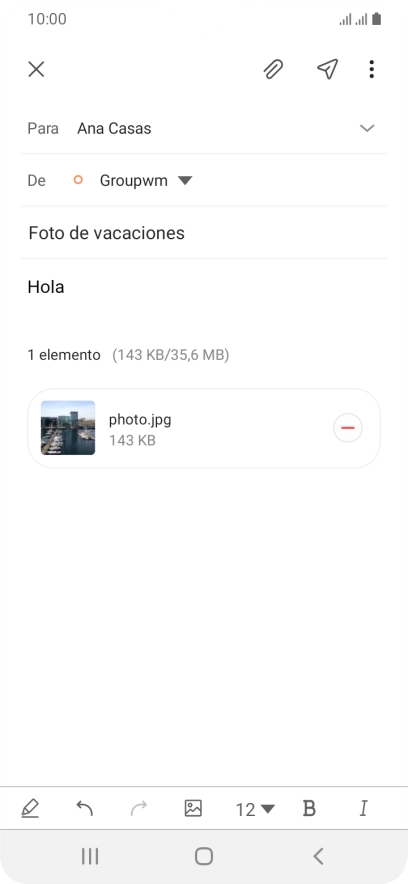 Pulsa el icono de enviar. Pulsa el icono de enviar.