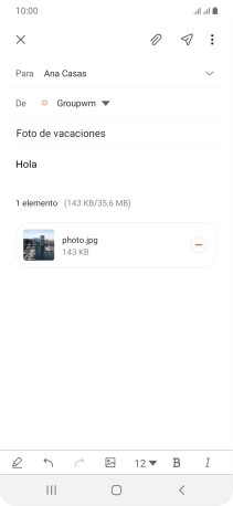 Pulsa el icono de enviar. Pulsa el icono de enviar.