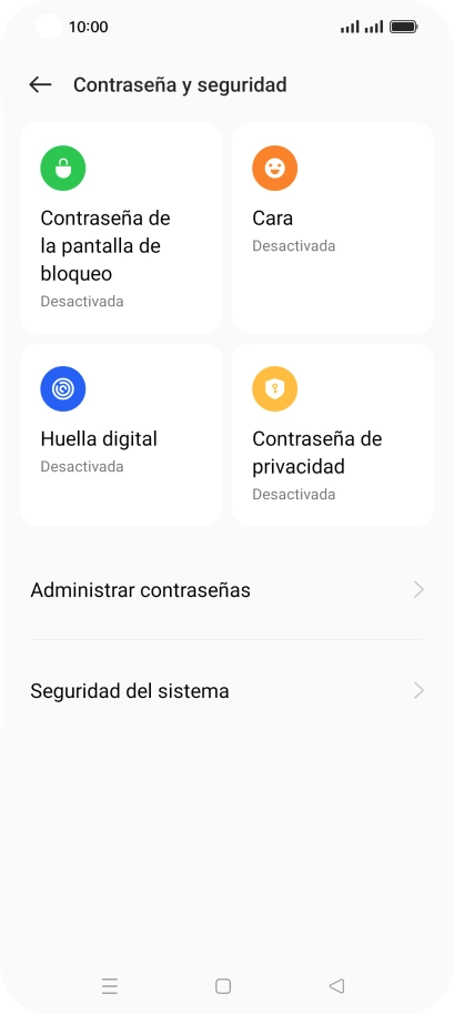 Pulsa Seguridad del sistema. Pulsa Seguridad del sistema.