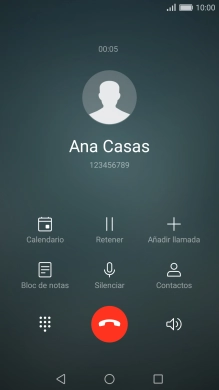 Pulsa el icono de finalizar llamada.