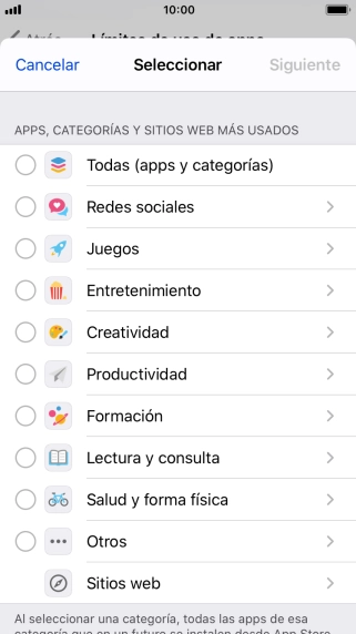 Pulsa las categorías deseadas. Pulsa las categorías deseadas.