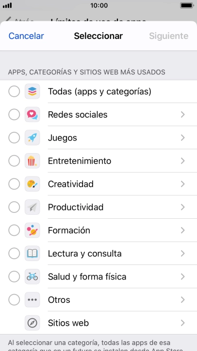 Pulsa las categorías deseadas. Pulsa las categorías deseadas.