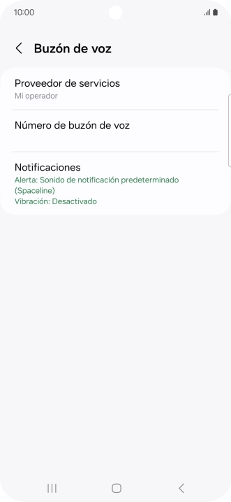 Pulsa Número de buzón de voz. Pulsa Número de buzón de voz.