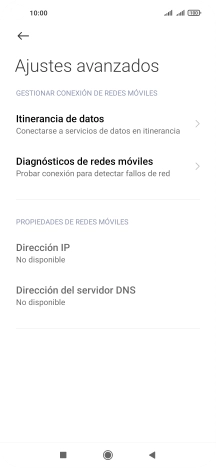 Pulsa Itinerancia de datos. Pulsa Itinerancia de datos.
