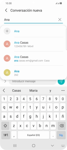 Pulsa el contacto deseado. Pulsa el contacto deseado.