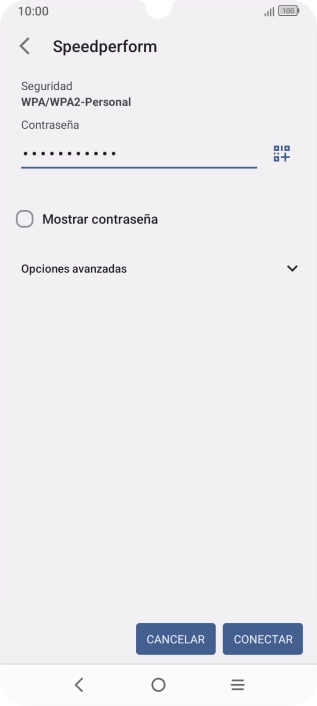 Introduce la contraseña de la red wifi y pulsa CONECTAR. Introduce la contraseña de la red wifi y pulsa CONECTAR.