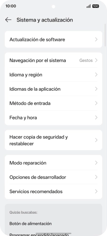 Pulsa Hacer copia de seguridad y restablecer.