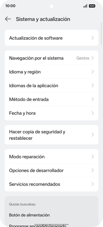 Pulsa Hacer copia de seguridad y restablecer.