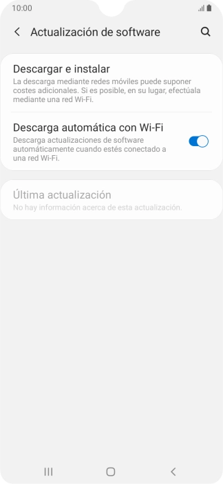 Pulsa Descargar e instalar. Si hay una versión de software nueva disponible, aparecerá ahora en la pantalla. Sigue las indicaciones de la pantalla para actualizar el software del teléfono. Pulsa Descargar e instalar. Si hay una versión de software nueva disponible, aparecerá ahora en la pantalla. Sigue las indicaciones de la pantalla para actualizar el software del teléfono.