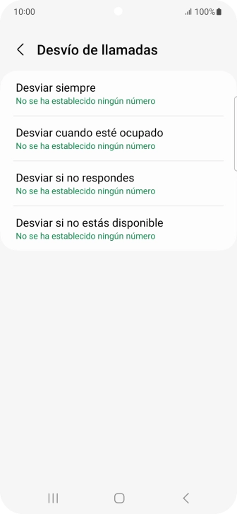 Pulsa el tipo de desvío deseado. Pulsa el tipo de desvío deseado.
