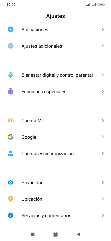 Pulsa Cuentas y sincronización. Pulsa Cuentas y sincronización.
